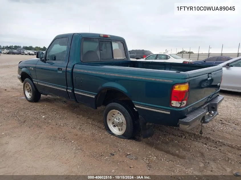 1998 Ford Ranger Splash/Xl/Xlt VIN: 1FTYR10C0WUA89045 Lot: 40602515