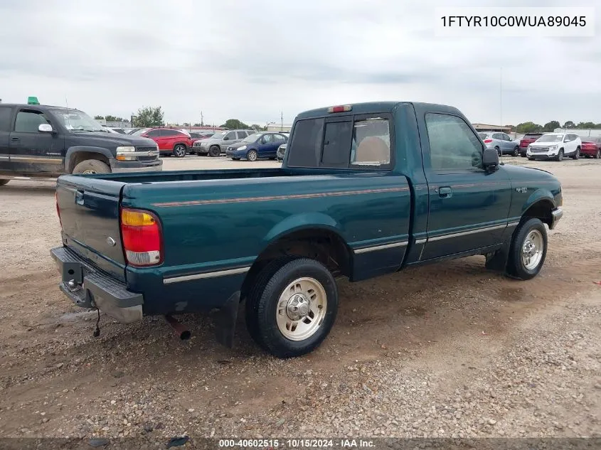 1998 Ford Ranger Splash/Xl/Xlt VIN: 1FTYR10C0WUA89045 Lot: 40602515