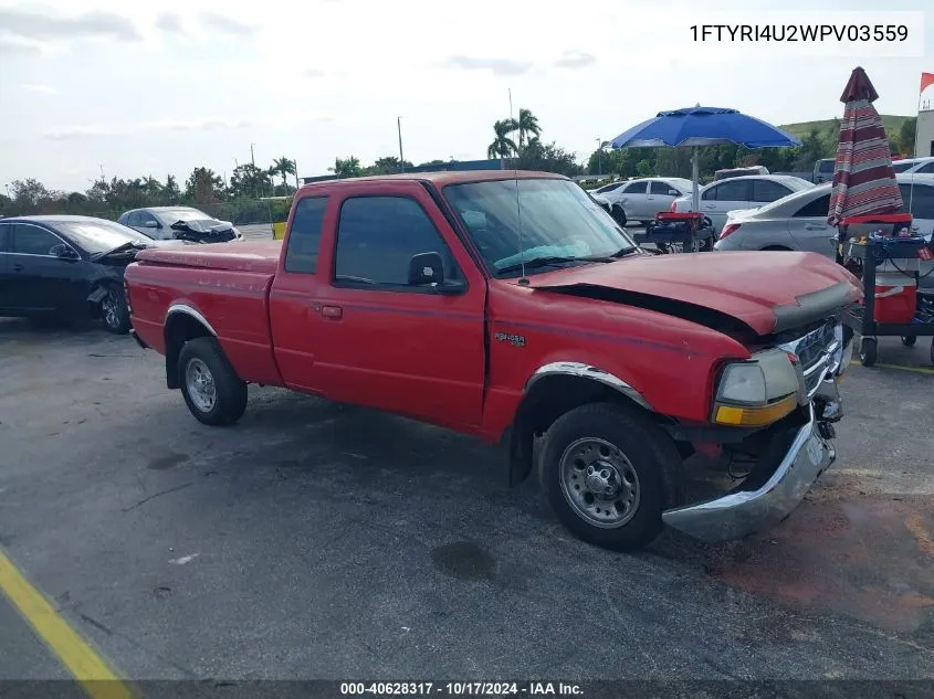 1998 Ford Ranger Super Cab VIN: 1FTYRI4U2WPV03559 Lot: 40628317