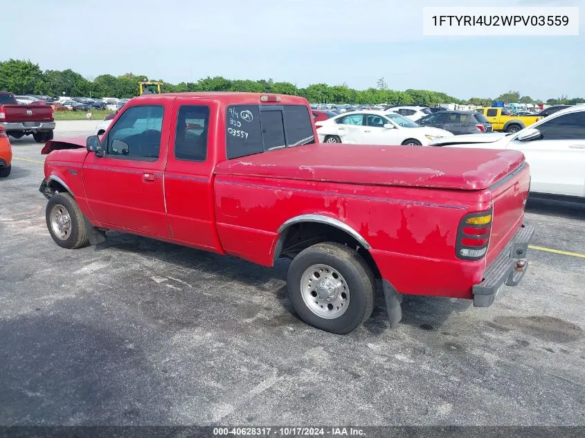 1998 Ford Ranger Super Cab VIN: 1FTYRI4U2WPV03559 Lot: 40628317