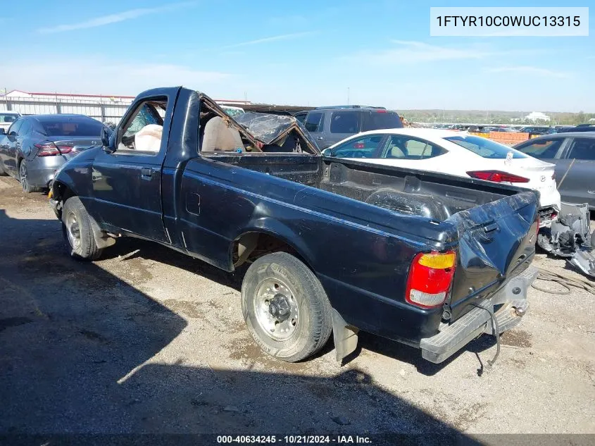 1998 Ford Ranger Splash/Xl/Xlt VIN: 1FTYR10C0WUC13315 Lot: 40634245