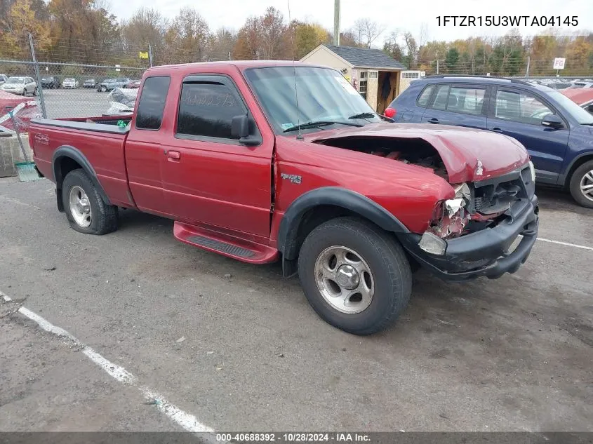 1998 Ford Ranger Splash/Xl/Xlt VIN: 1FTZR15U3WTA04145 Lot: 40688392