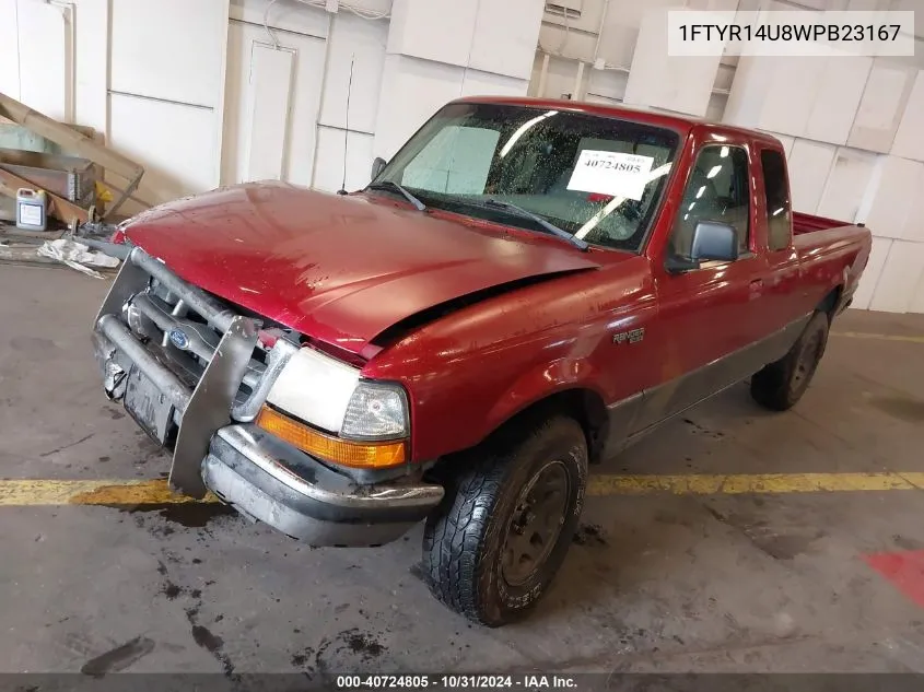 1998 Ford Ranger Splash/Xl/Xlt VIN: 1FTYR14U8WPB23167 Lot: 40724805