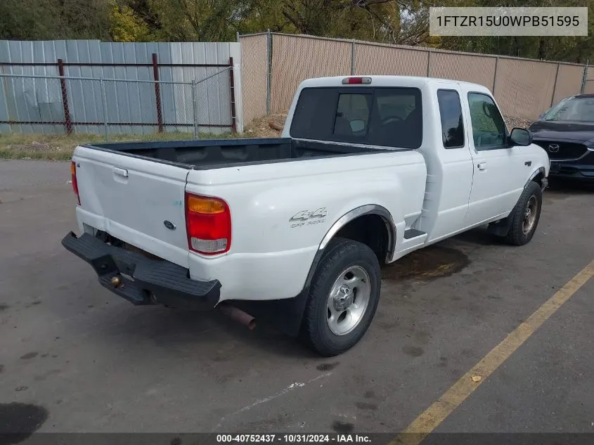 1998 Ford Ranger Splash/Xl/Xlt VIN: 1FTZR15U0WPB51595 Lot: 40752437