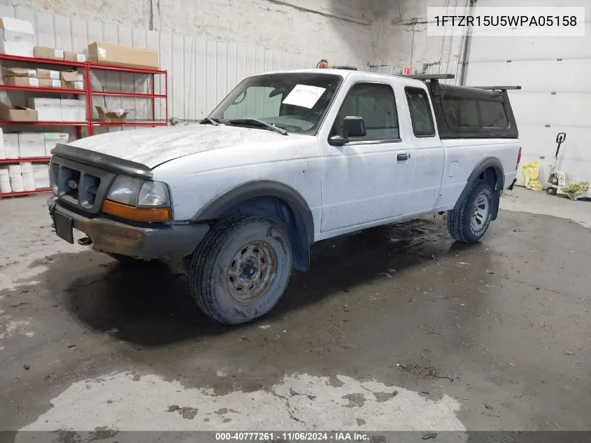 1998 Ford Ranger Splash/Xl/Xlt VIN: 1FTZR15U5WPA05158 Lot: 40777261