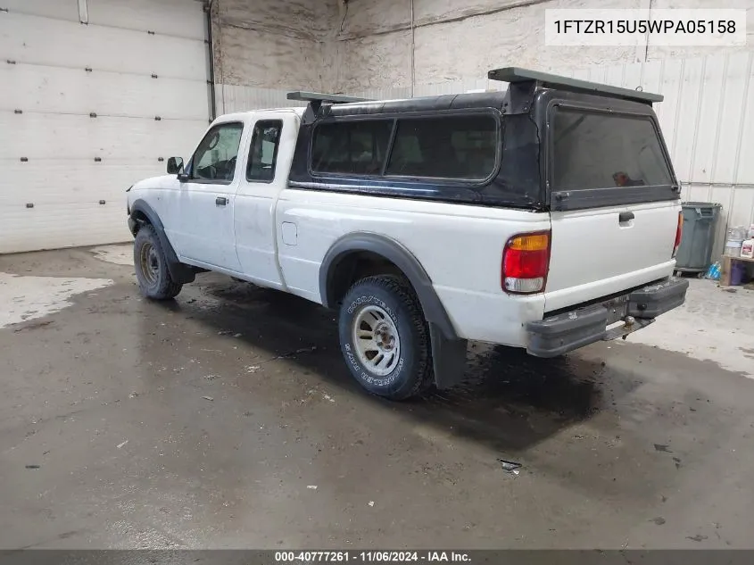 1998 Ford Ranger Splash/Xl/Xlt VIN: 1FTZR15U5WPA05158 Lot: 40777261