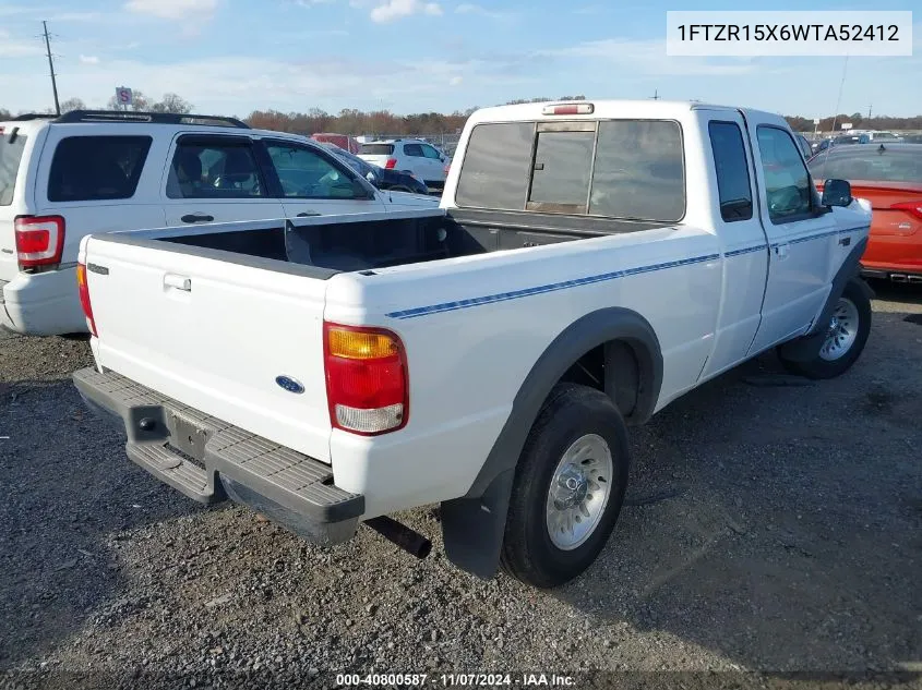 1998 Ford Ranger Splash/Xl/Xlt VIN: 1FTZR15X6WTA52412 Lot: 40800587