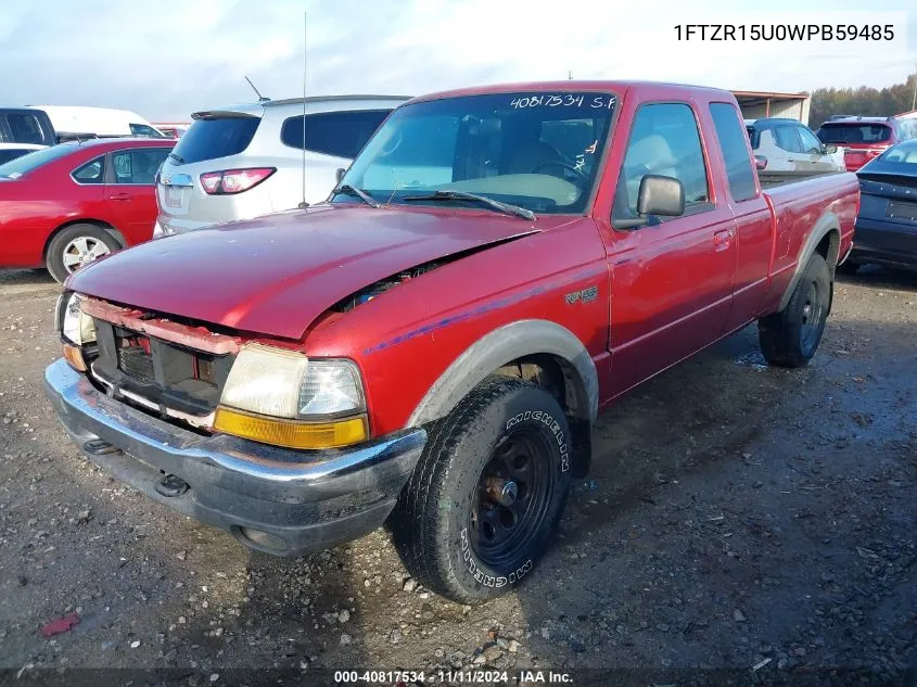 1998 Ford Ranger Super Cab VIN: 1FTZR15U0WPB59485 Lot: 40817534