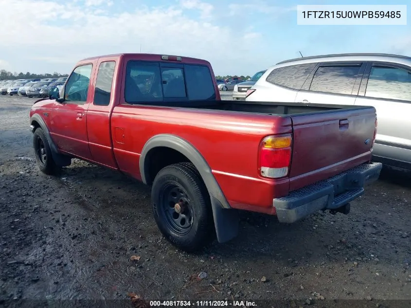 1998 Ford Ranger Super Cab VIN: 1FTZR15U0WPB59485 Lot: 40817534