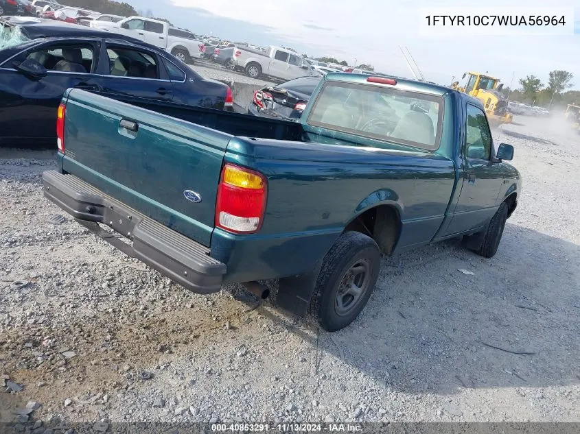 1998 Ford Ranger Splash/Xl/Xlt VIN: 1FTYR10C7WUA56964 Lot: 40853291