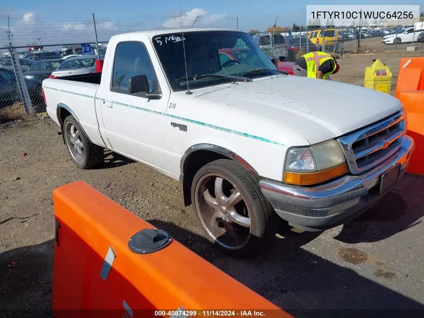 1998 Ford Ranger Splash/Xl/Xlt VIN: 1FTYR10C1WUC64256 Lot: 40874299