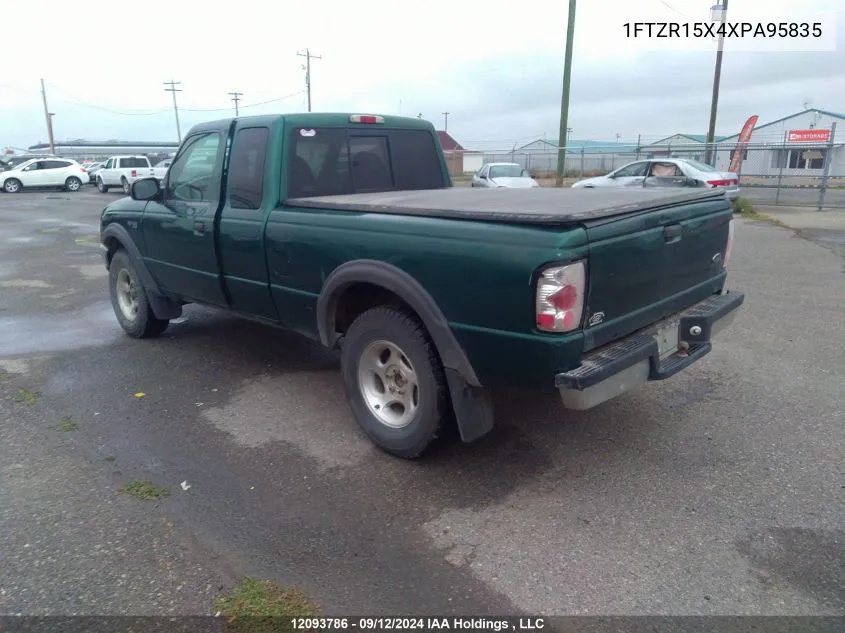 1999 Ford Ranger Super Cab VIN: 1FTZR15X4XPA95835 Lot: 12093786