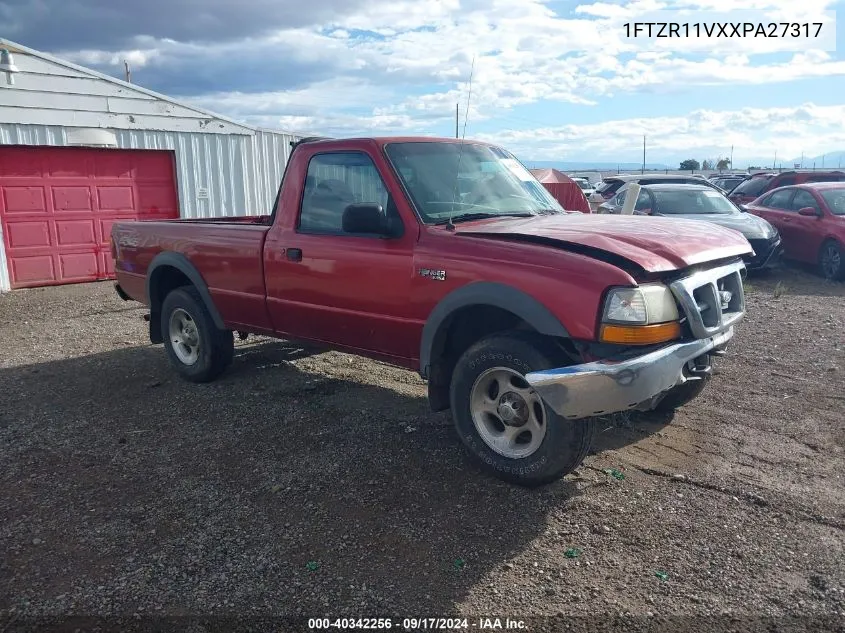 1999 Ford Ranger Xl/Xlt VIN: 1FTZR11VXXPA27317 Lot: 40342256