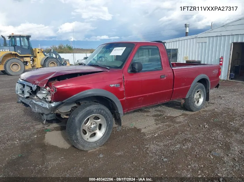 1999 Ford Ranger Xl/Xlt VIN: 1FTZR11VXXPA27317 Lot: 40342256