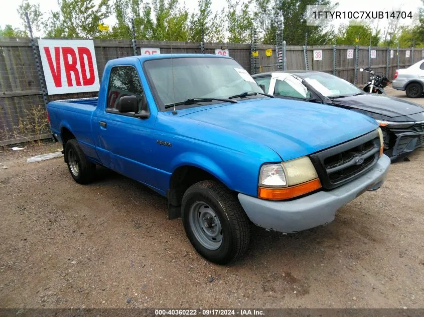 1999 Ford Ranger Xl/Xlt VIN: 1FTYR10C7XUB14704 Lot: 40360222