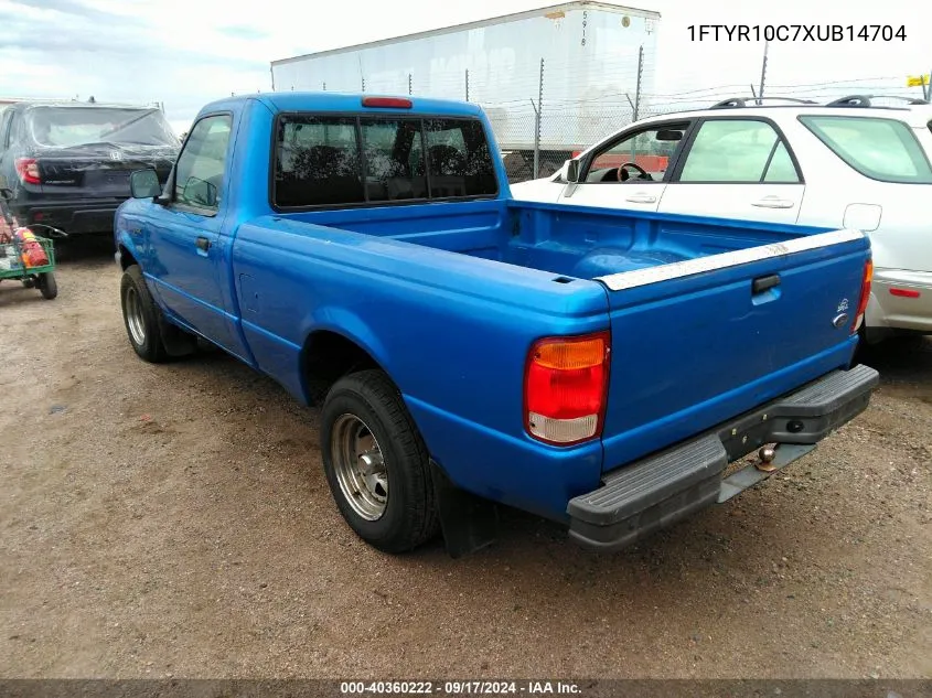 1999 Ford Ranger Xl/Xlt VIN: 1FTYR10C7XUB14704 Lot: 40360222