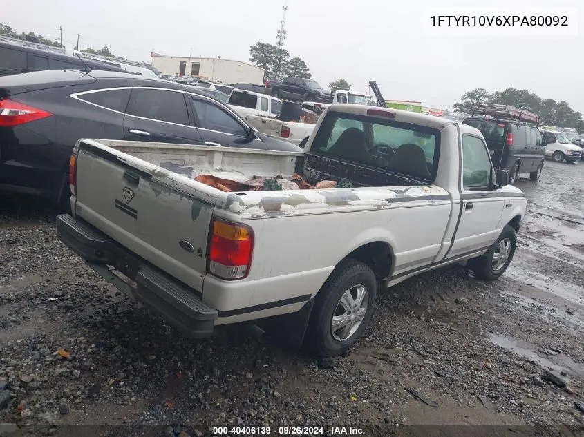 1999 Ford Ranger Xl/Xlt VIN: 1FTYR10V6XPA80092 Lot: 40406139