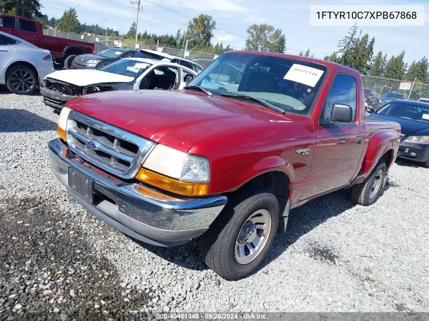 1999 Ford Ranger Xl/Xlt VIN: 1FTYR10C7XPB67868 Lot: 40451348