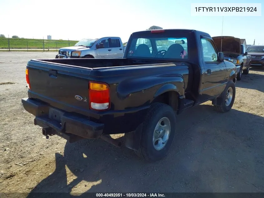 1999 Ford Ranger Xl/Xlt VIN: 1FTYR11V3XPB21924 Lot: 40492051