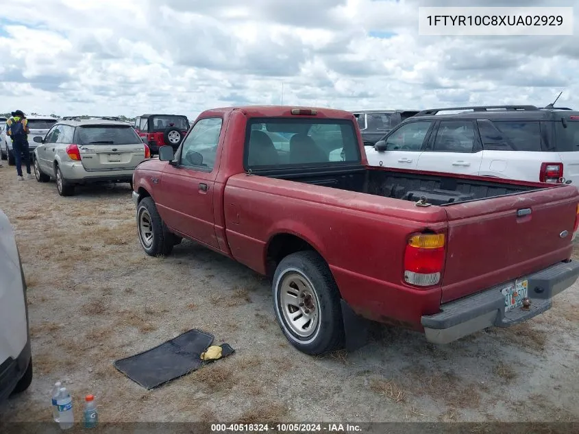 1999 Ford Ranger Xl/Xlt VIN: 1FTYR10C8XUA02929 Lot: 40518324