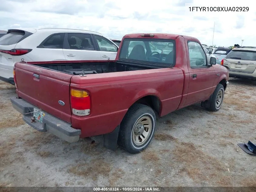 1999 Ford Ranger Xl/Xlt VIN: 1FTYR10C8XUA02929 Lot: 40518324