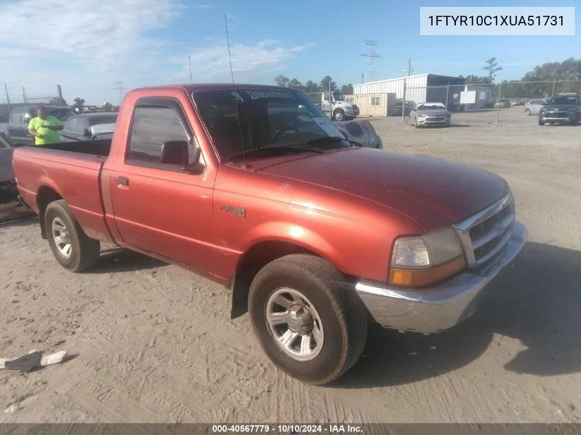 1999 Ford Ranger Xl/Xlt VIN: 1FTYR10C1XUA51731 Lot: 40567779