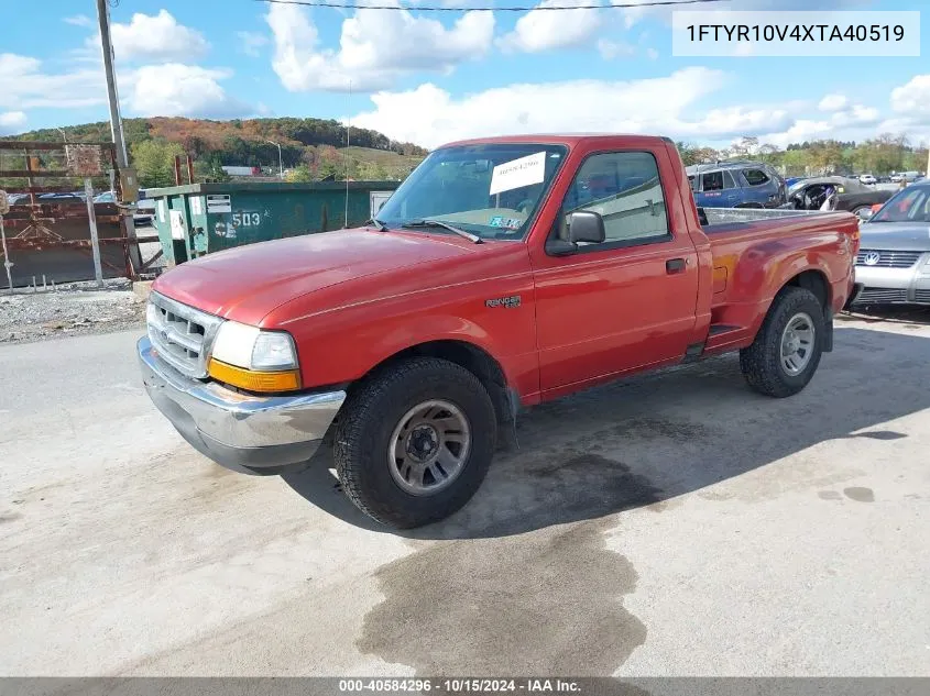 1999 Ford Ranger Xl/Xlt VIN: 1FTYR10V4XTA40519 Lot: 40584296