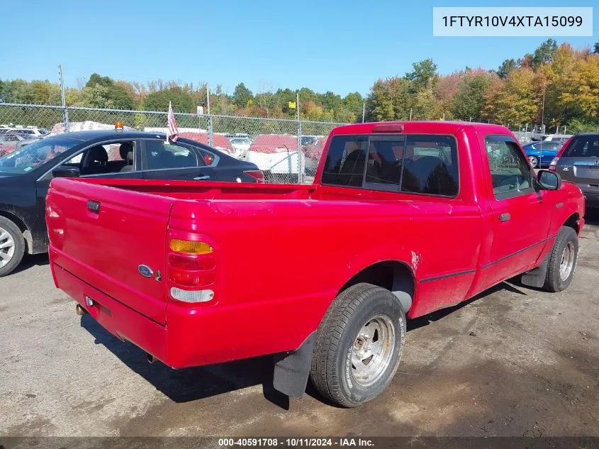 1999 Ford Ranger Xl/Xlt VIN: 1FTYR10V4XTA15099 Lot: 40591708