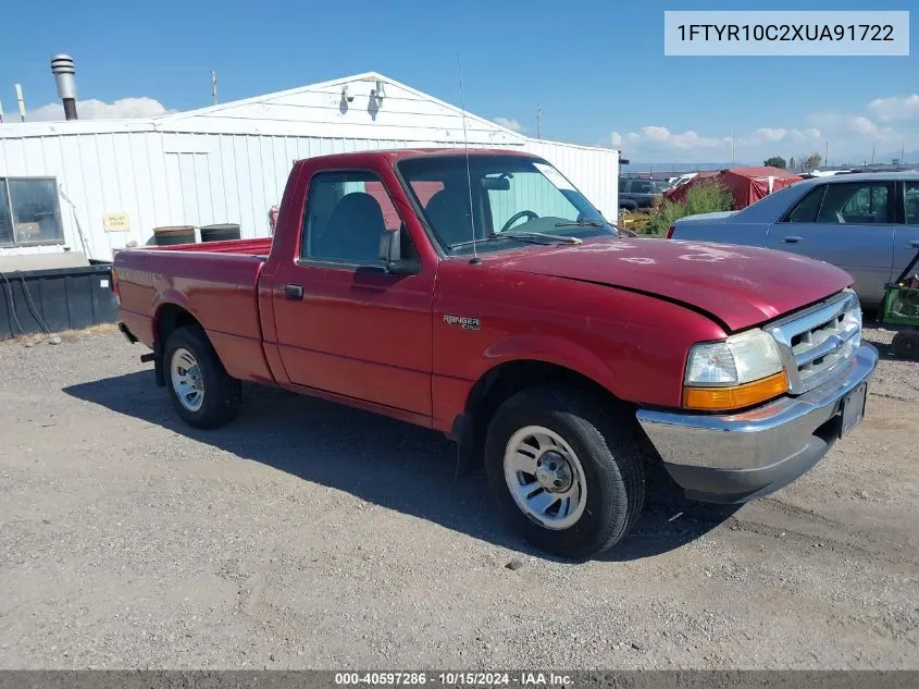 1999 Ford Ranger Xl/Xlt VIN: 1FTYR10C2XUA91722 Lot: 40597286