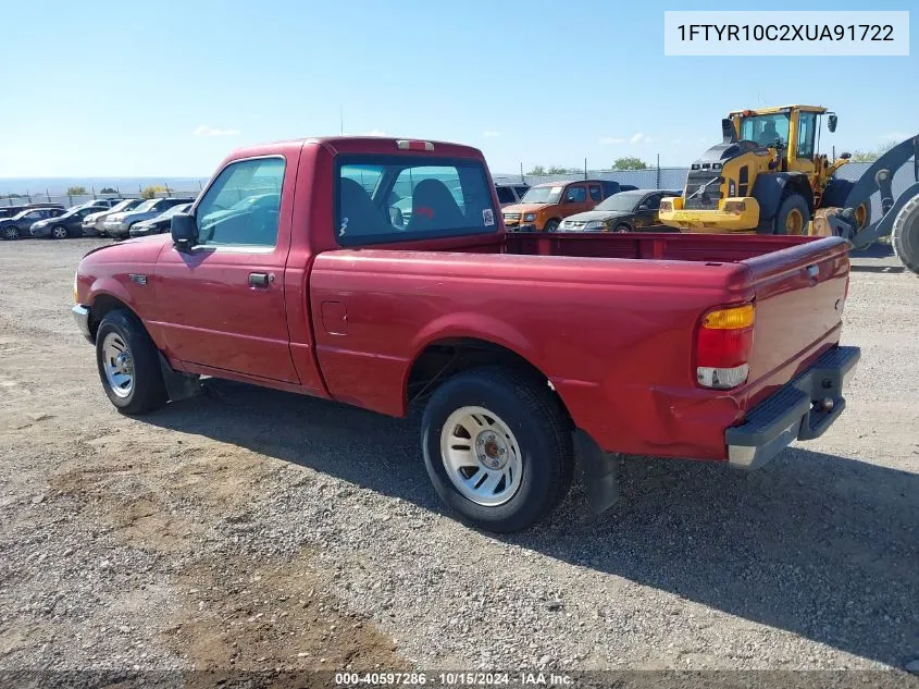 1999 Ford Ranger Xl/Xlt VIN: 1FTYR10C2XUA91722 Lot: 40597286