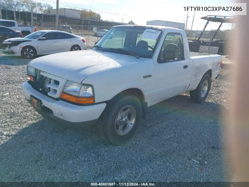 1999 Ford Ranger Xl/Xlt VIN: 1FTYR10C3XPA27686 Lot: 40801687