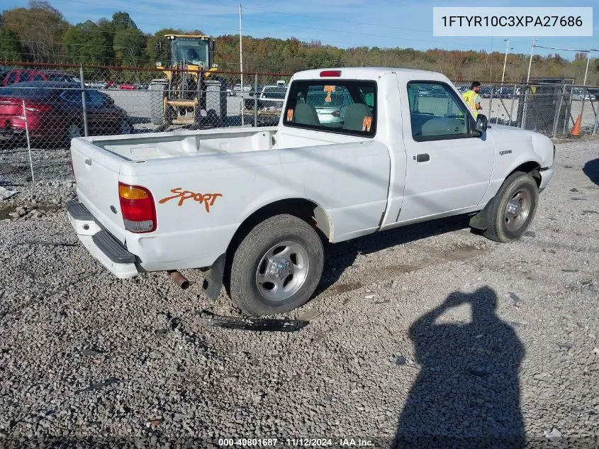 1999 Ford Ranger Xl/Xlt VIN: 1FTYR10C3XPA27686 Lot: 40801687