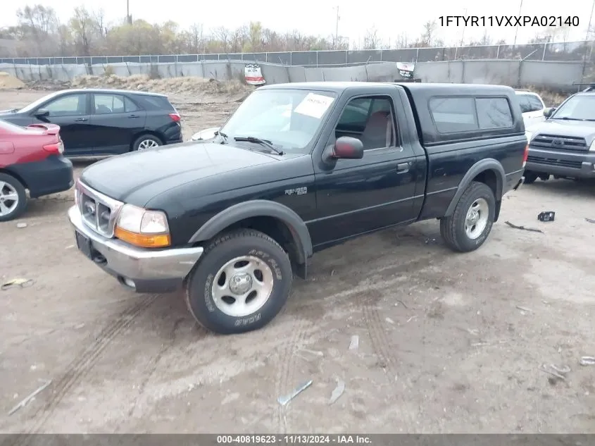 1999 Ford Ranger Xl/Xlt VIN: 1FTYR11VXXPA02140 Lot: 40819623