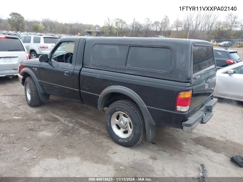 1999 Ford Ranger Xl/Xlt VIN: 1FTYR11VXXPA02140 Lot: 40819623