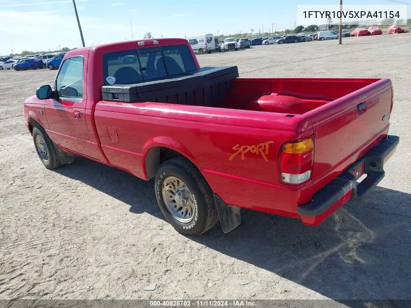 1999 Ford Ranger VIN: 1FTYR10V5XPA41154 Lot: 40828702