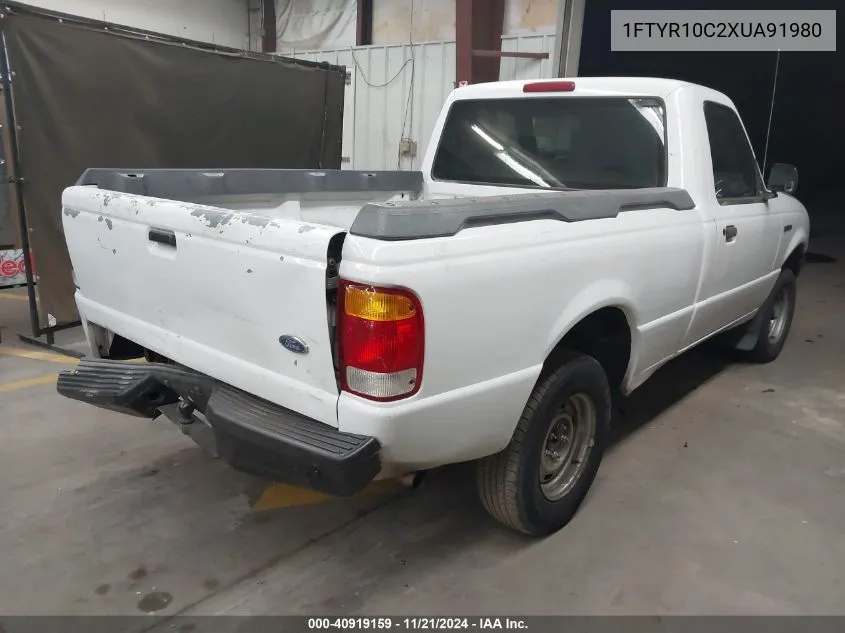 1999 Ford Ranger Xl/Xlt VIN: 1FTYR10C2XUA91980 Lot: 40919159