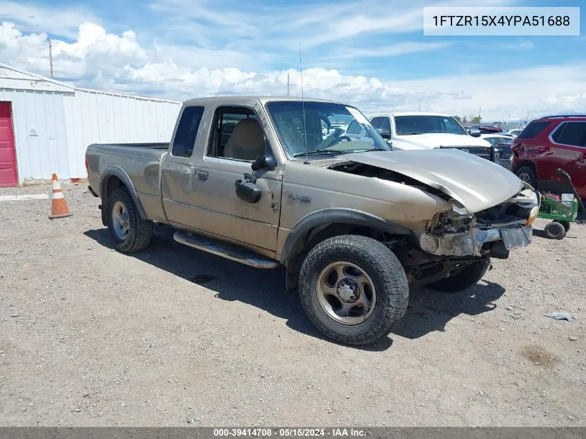 2000 Ford Ranger Xlt VIN: 1FTZR15X4YPA51688 Lot: 39414708