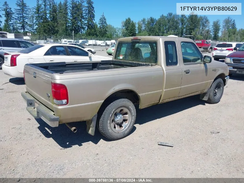 2000 Ford Ranger Xl/Xlt VIN: 1FTYR14V3YPB80629 Lot: 39788136