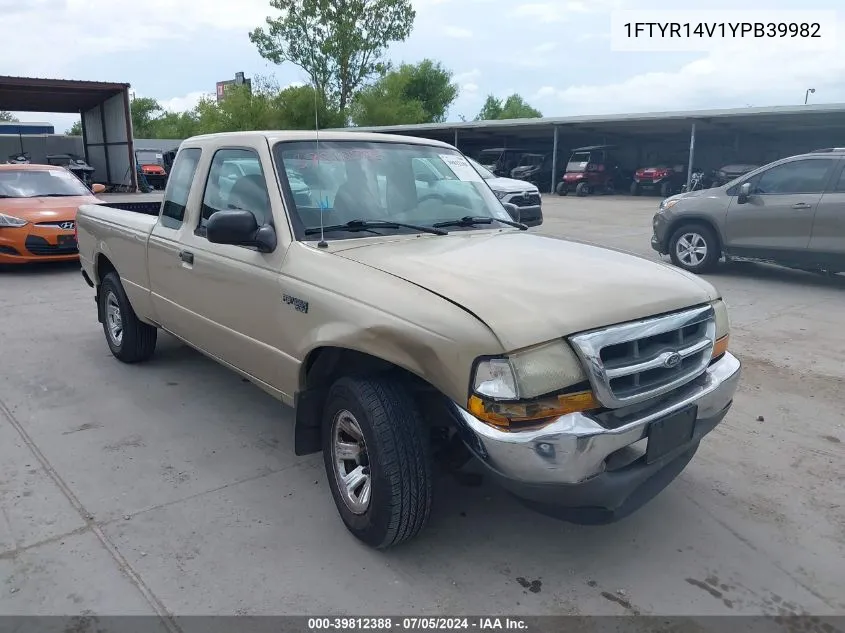 2000 Ford Ranger Xl/Xlt VIN: 1FTYR14V1YPB39982 Lot: 39812388