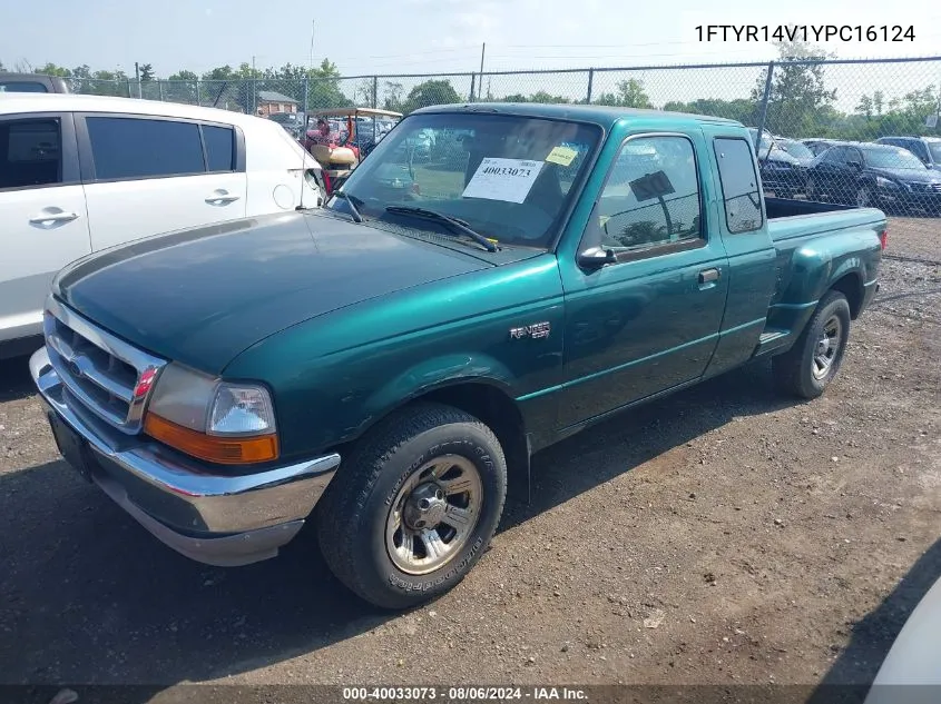 2000 Ford Ranger Xl/Xlt VIN: 1FTYR14V1YPC16124 Lot: 40033073