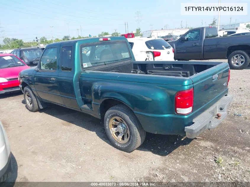 2000 Ford Ranger Xl/Xlt VIN: 1FTYR14V1YPC16124 Lot: 40033073