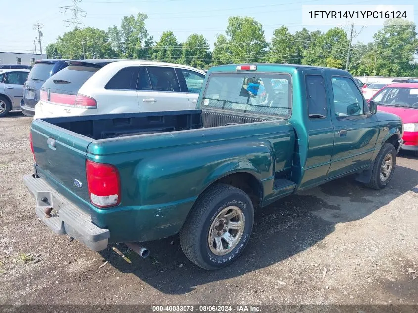 2000 Ford Ranger Xl/Xlt VIN: 1FTYR14V1YPC16124 Lot: 40033073