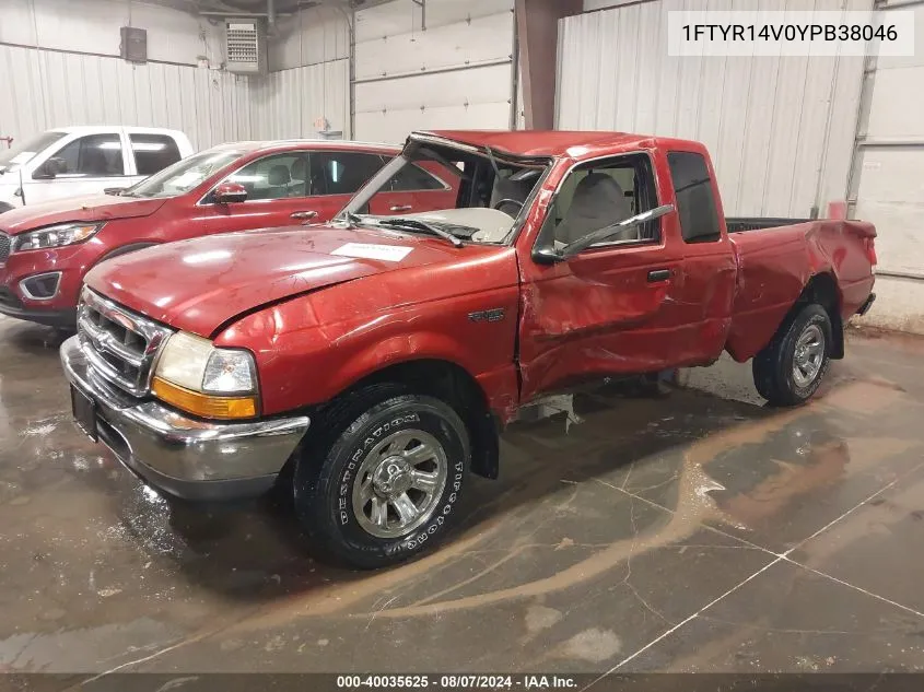 2000 Ford Ranger Xl/Xlt VIN: 1FTYR14V0YPB38046 Lot: 40035625