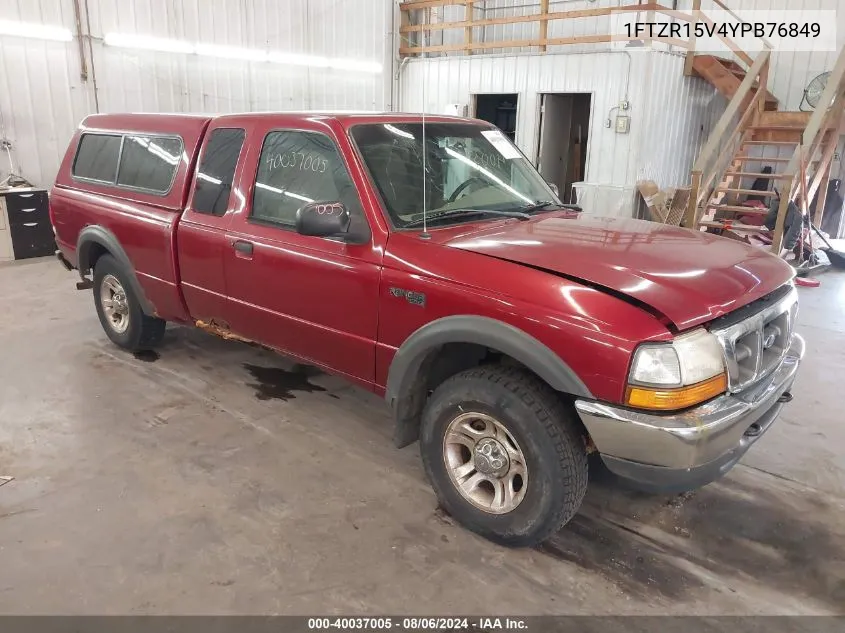 2000 Ford Ranger Xl/Xlt VIN: 1FTZR15V4YPB76849 Lot: 40037005