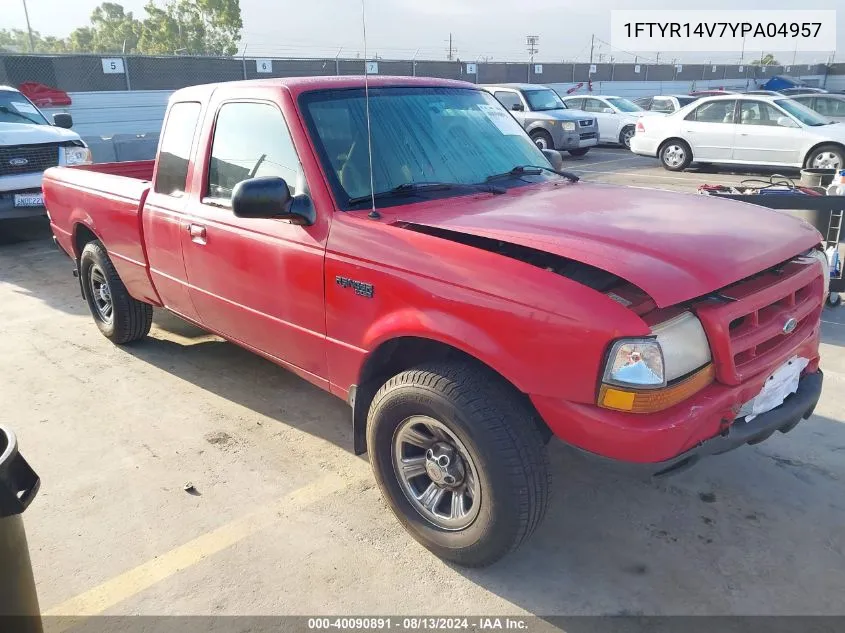 2000 Ford Ranger Super Cab VIN: 1FTYR14V7YPA04957 Lot: 40090891