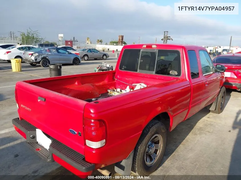 2000 Ford Ranger Super Cab VIN: 1FTYR14V7YPA04957 Lot: 40090891