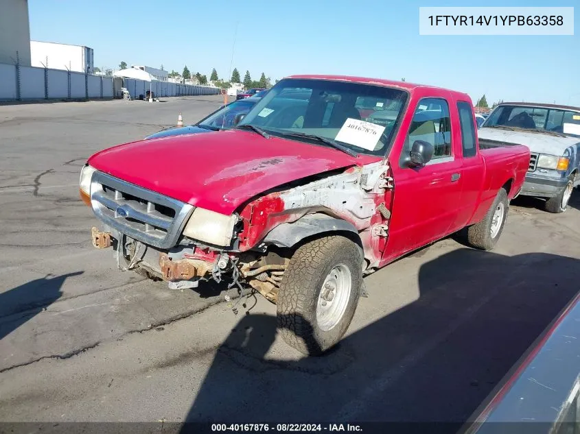 2000 Ford Ranger Xl/Xlt VIN: 1FTYR14V1YPB63358 Lot: 40167876