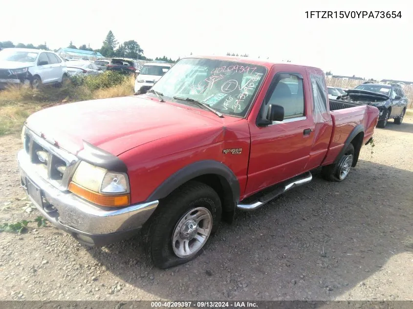 2000 Ford Ranger Xl/Xlt VIN: 1FTZR15V0YPA73654 Lot: 40209397