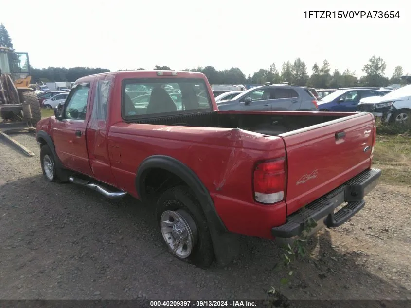 2000 Ford Ranger Xl/Xlt VIN: 1FTZR15V0YPA73654 Lot: 40209397