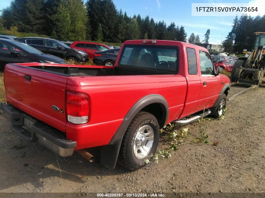 2000 Ford Ranger Xl/Xlt VIN: 1FTZR15V0YPA73654 Lot: 40209397